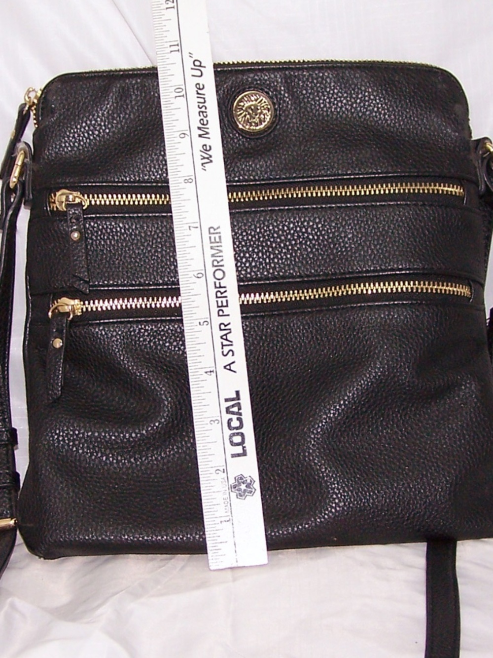 Anne Klein Traveler Crossbody Shoulder/Cross Body Purse in Saddle Black - Picture 9 of 10